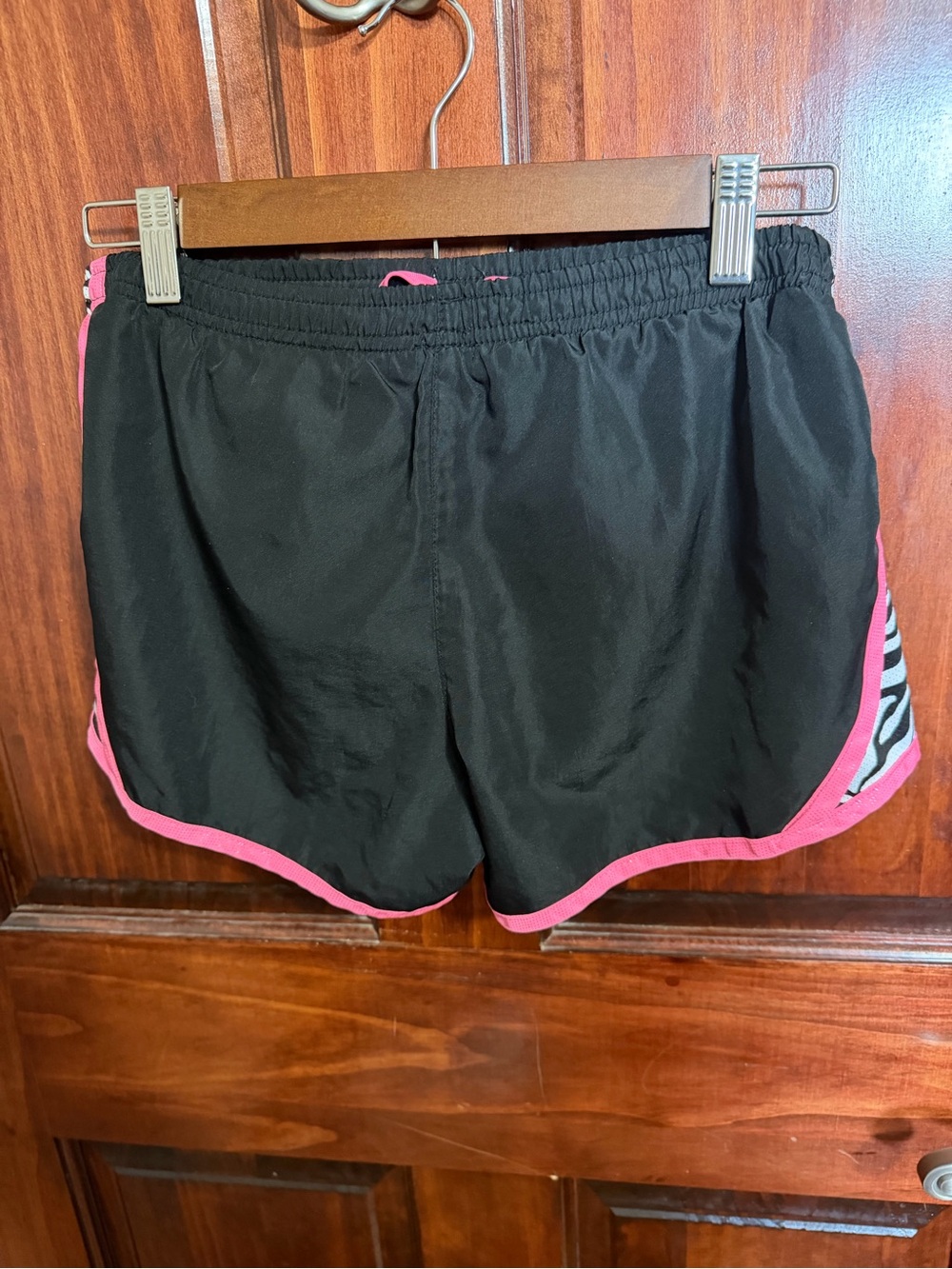 Justice Black Shorts with Pink Trim and Zebra Accent